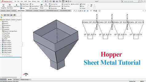 solidworks sheet metal hopper